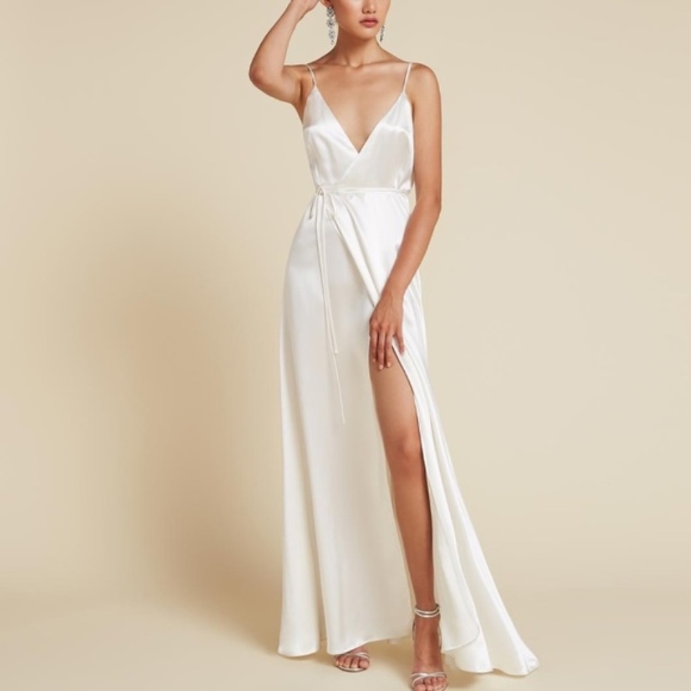 Reformation White Silk Dress